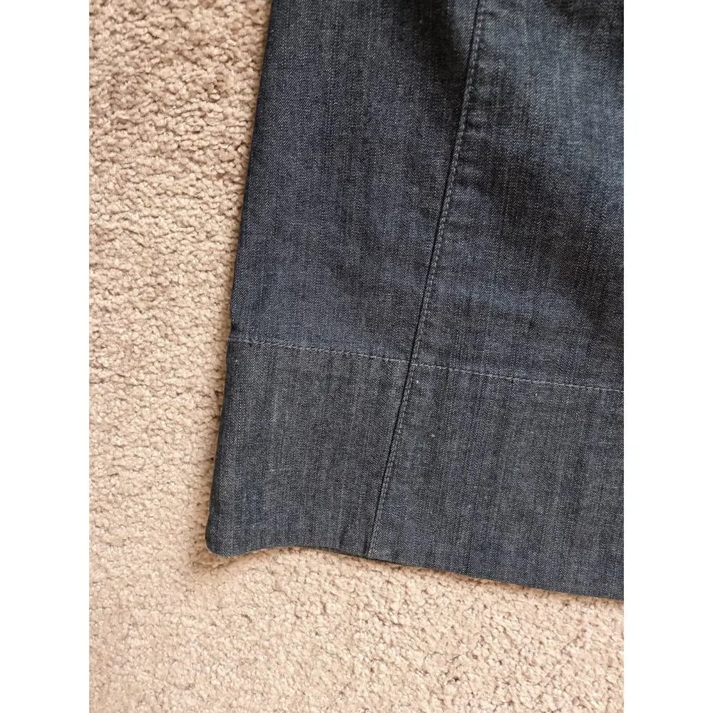 Idra Anthropologie Dark Gray Denim Look Pocket Buttons Mini Skirt, Size 4